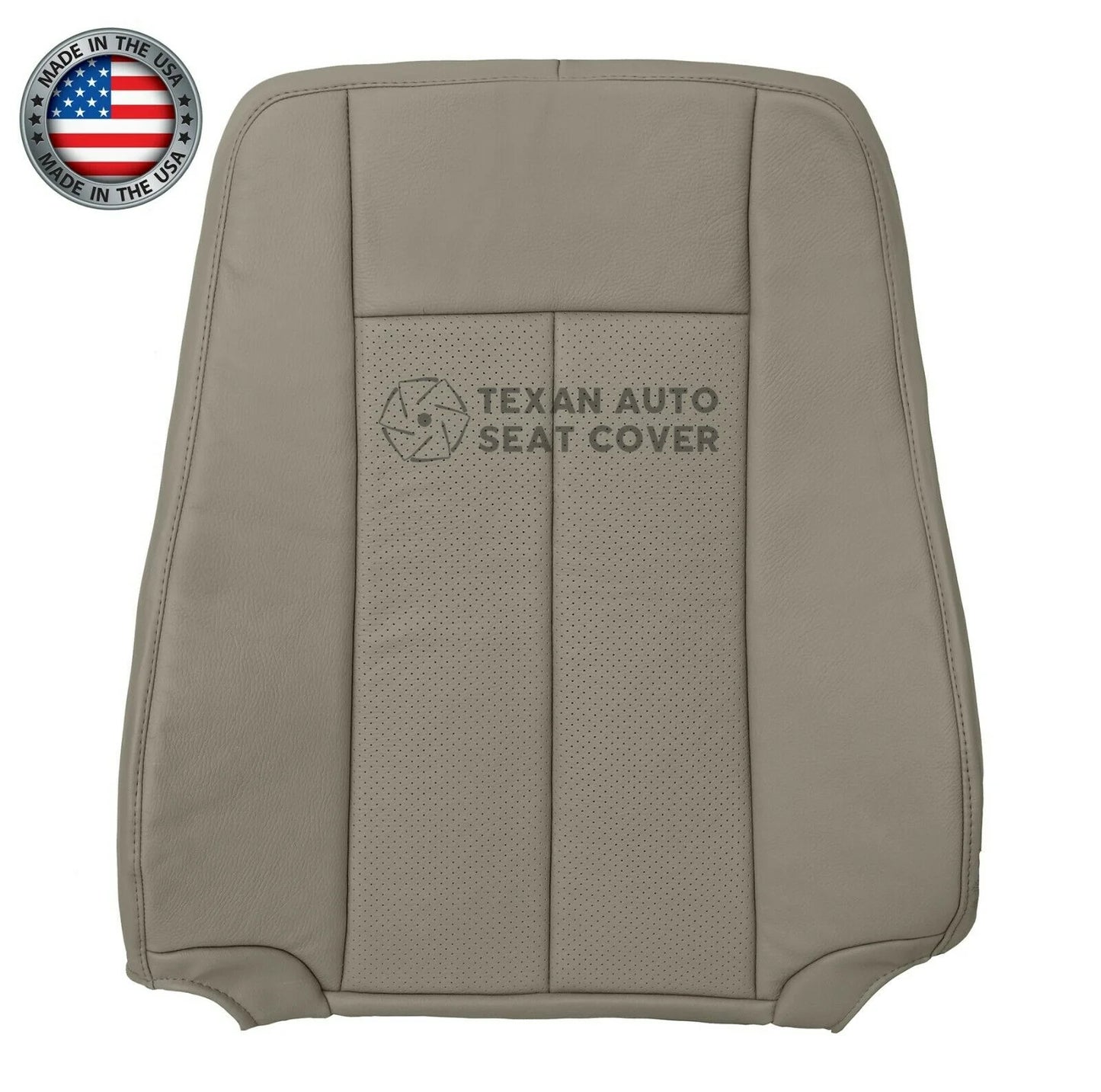 2007 to 2014 Ford Expedition Driver Side Lean Back Perforated Synthetic Leather Replacement Seat Cover Gray