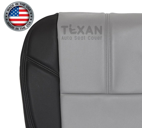 Fits 2007, 2008, 2009, 2010, 2011, 2012, 2013 Chevy Avalanche Passenger Side Bottom Leather Replacement Seat Cover 2-Tone Black & Gray