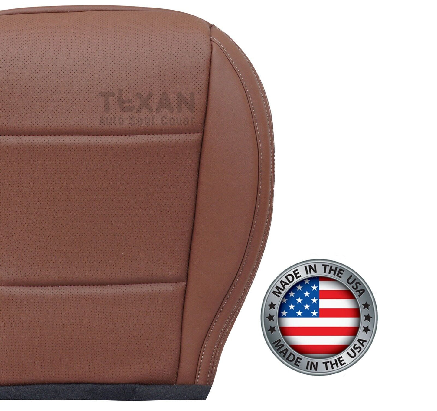 Fits 2015, 2016, 2017 Subaru Outback Passenger Bottom Perforated Synthetic Leather Replacement Seat Cover Brown