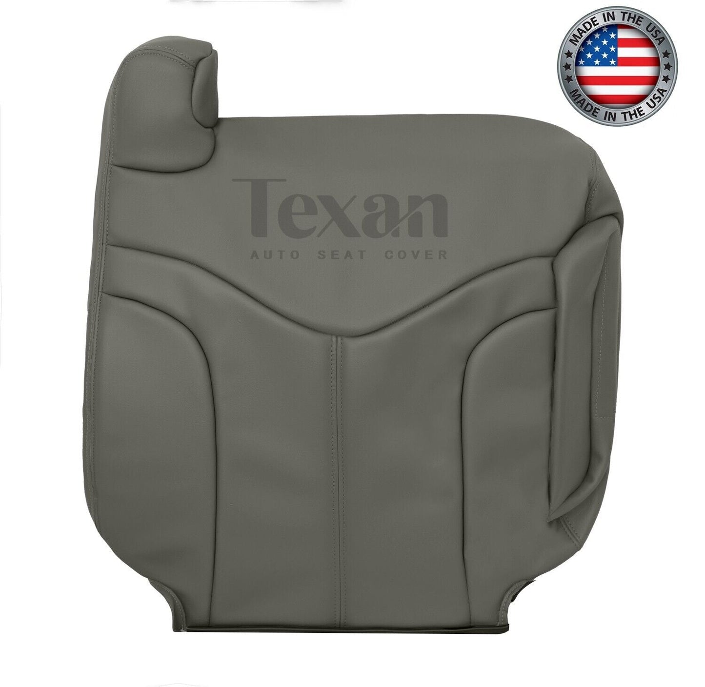 Fits 2000, 2001. 2002 GMC Yukon XL, SLT, SLE Passenger Side Lean Back Synthetic Leather Seat Replacement Cover Gray