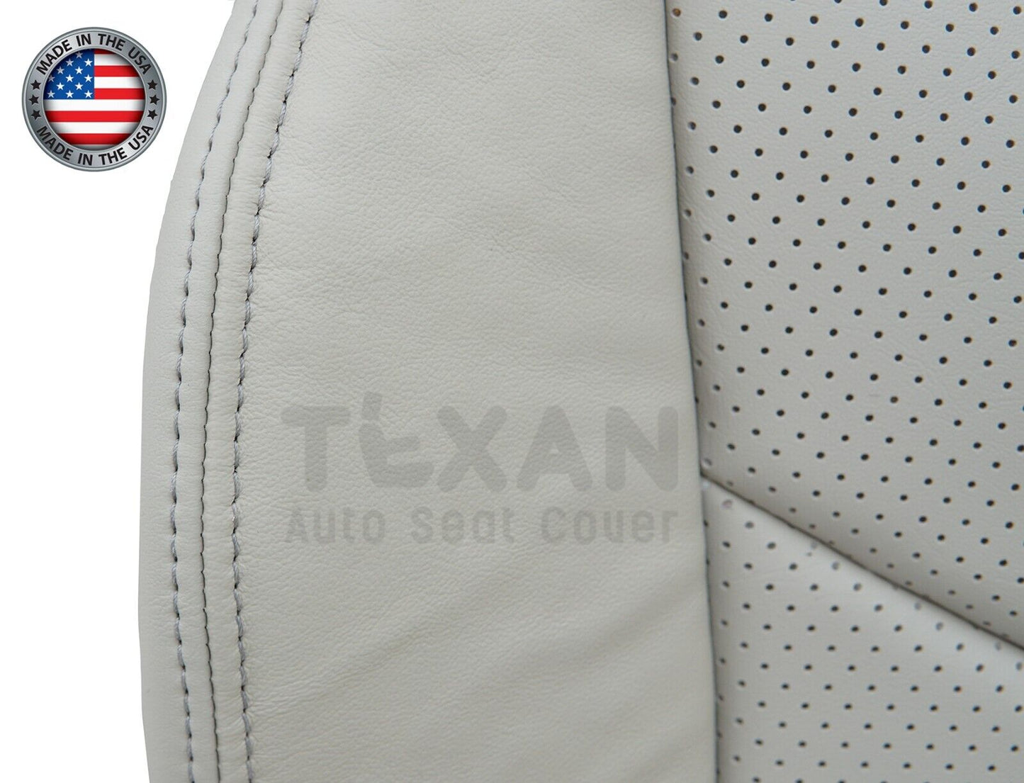 2008, 2009, 2010, 2011, 2012, 2013 Infinity G37 Driver Side Bottom Synthetic Leather Perforated  Replacement Seat Cover Gray