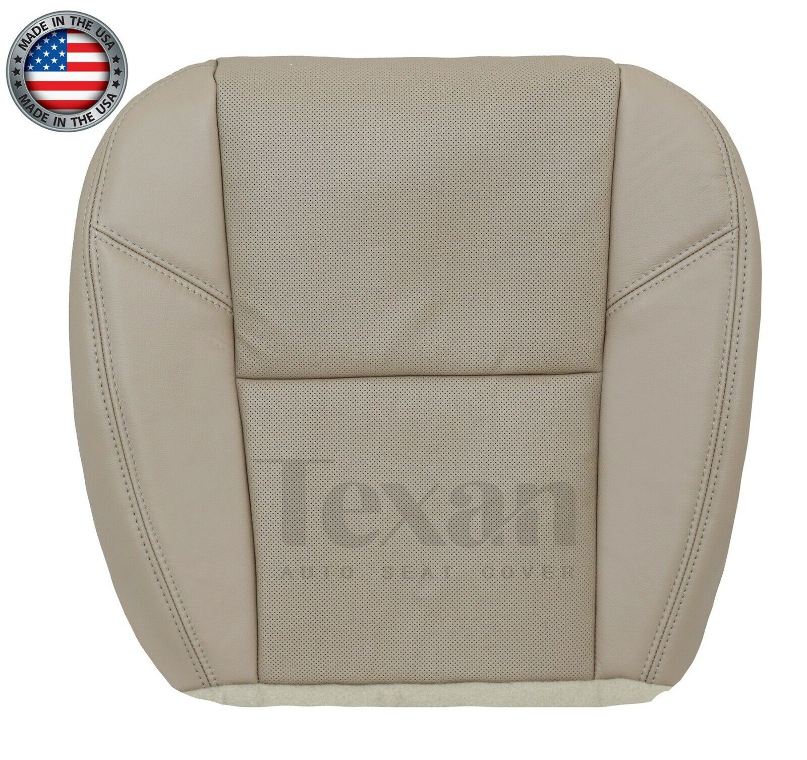 2012 to 2014 GMC Sierra Passenger Side Bottom Perforated Leather Replacement Seat Cover Tan