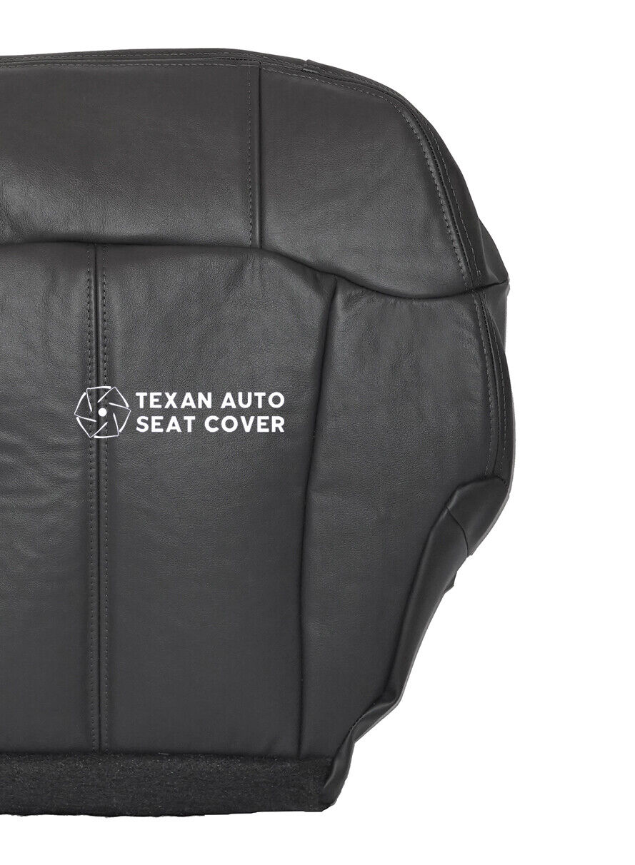 1999 to 2002 GMC Sierra Passenger Side Bottom Leather Replacement Seat Cover Dark Gray
