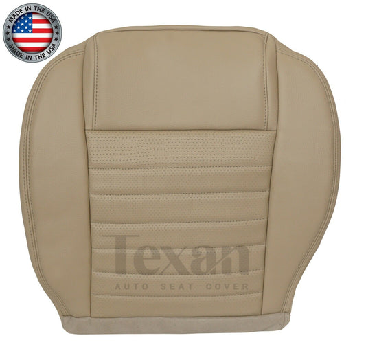 2005 to 2009 Ford Mustang GT V8 Driver Side Bottom Perforated Leather Replacement Seat Cover Tan