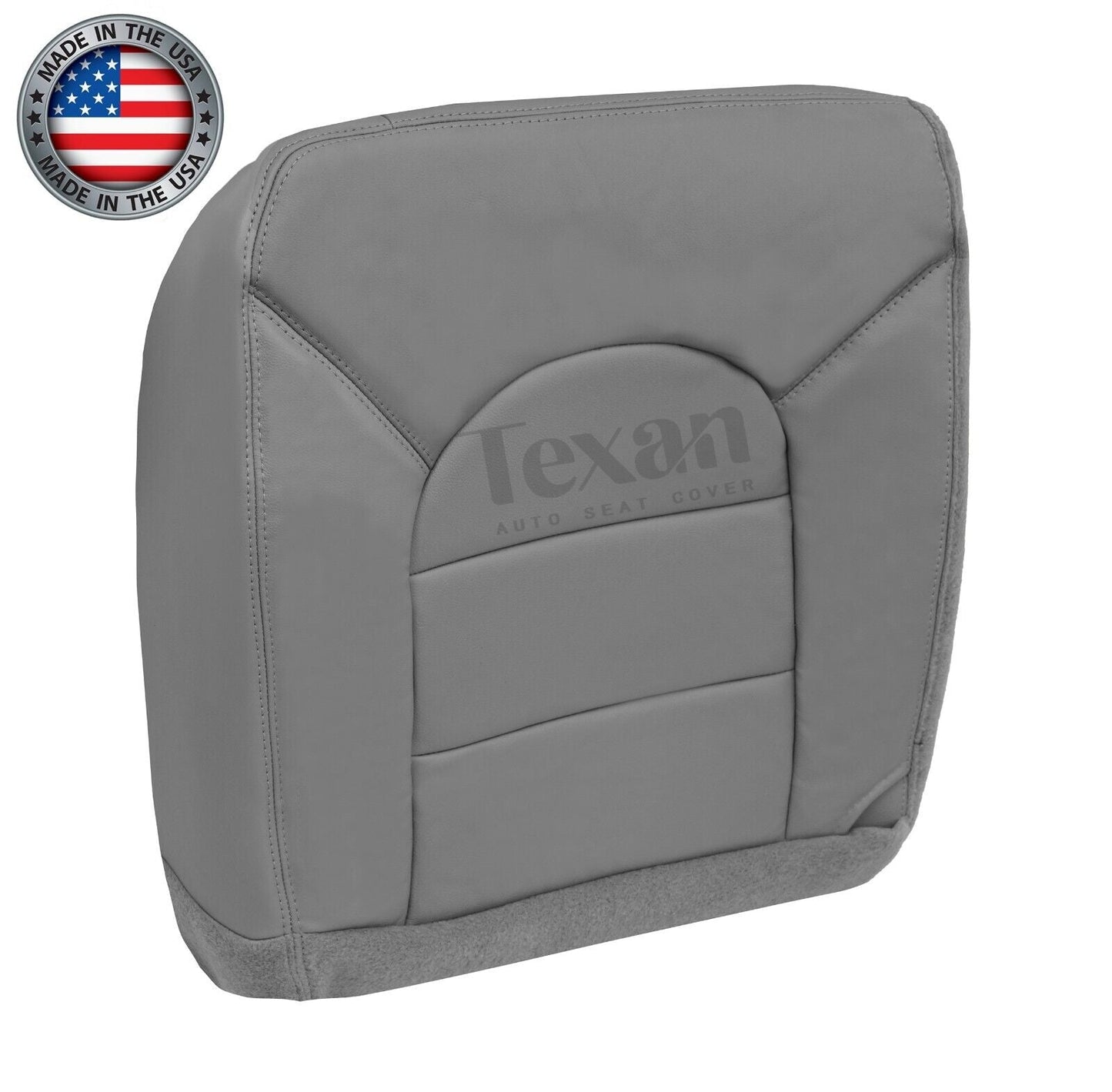 1999, 2000 Ford F250-F550 Lariat Passenger Bottom Leather Replacement Seat Cover Gray