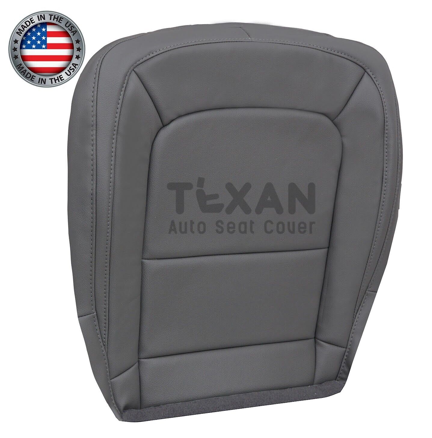 2015 to 2022 Chevy Colorado Passenger Side Bottom Synthetic Leather Replacement Seat Cover Gray