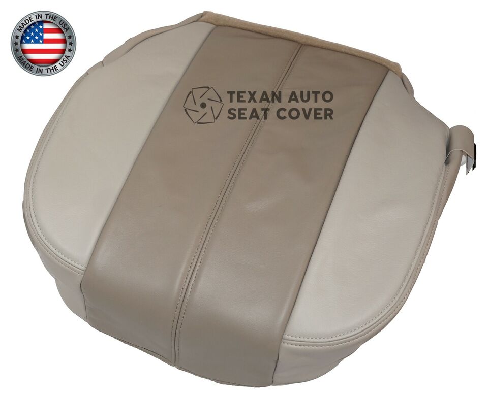 Fits 2001, 2002 GMC Yukon, Yukon XL Denali Passenger Side Bottom Synthetic Leather Replacement Seat Cover Shale "Tan"