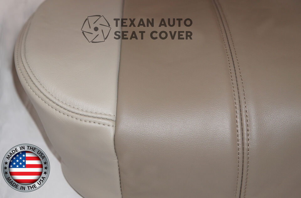 Fits 2001, 2002 GMC Yukon, Yukon XL Denali Passenger Side Bottom Leather Replacement Seat Cover Shale "Tan"