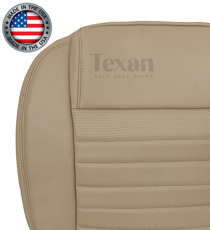 2005 to 2009 Ford Mustang GT V8 Passenger Side Bottom Perforated Leather Replacement Seat Cover Tan
