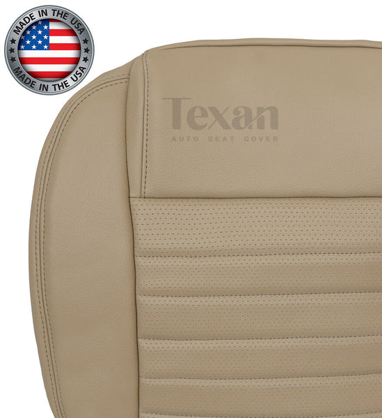 2005 to 2009 Ford Mustang GT V8 Driver Side Bottom Perforated Synthetic Leather Replacement Seat Cover Tan