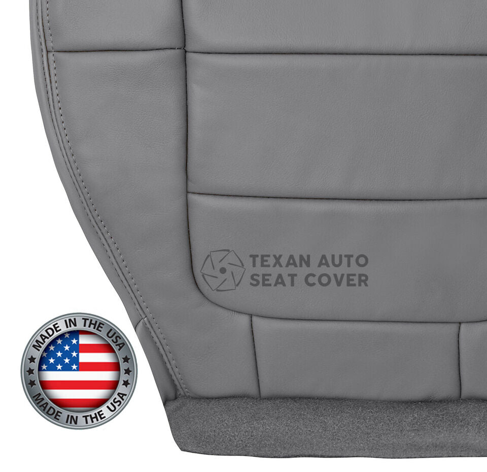 Fits 2001, 2002 Ford F-150 Lariat  Super-Cab, Extended-Cab Driver Bottom Leather Replacement Seat Cover Gray