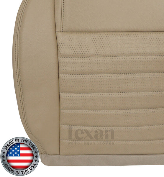 2005 to 2009 Ford Mustang GT V8 Passenger Side Bottom Perforated Leather Replacement Seat Cover Tan