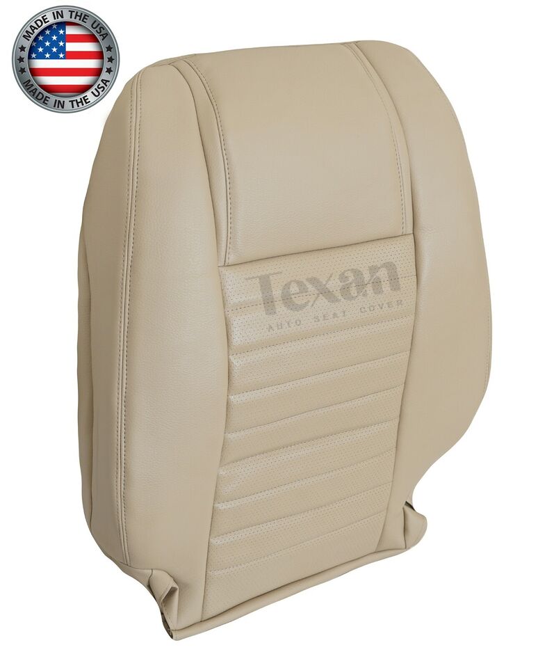 2005 to 2009 Ford Mustang GT V8 Passenger Side Lean Back Perforated Leather Replacement Seat Cover Tan