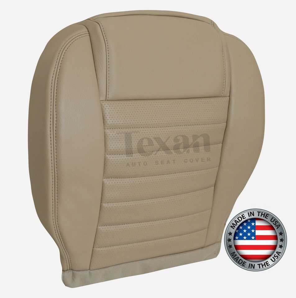 2005 to 2009 Ford Mustang GT V8 Driver Side Bottom Perforated Leather Replacement Seat Cover Tan