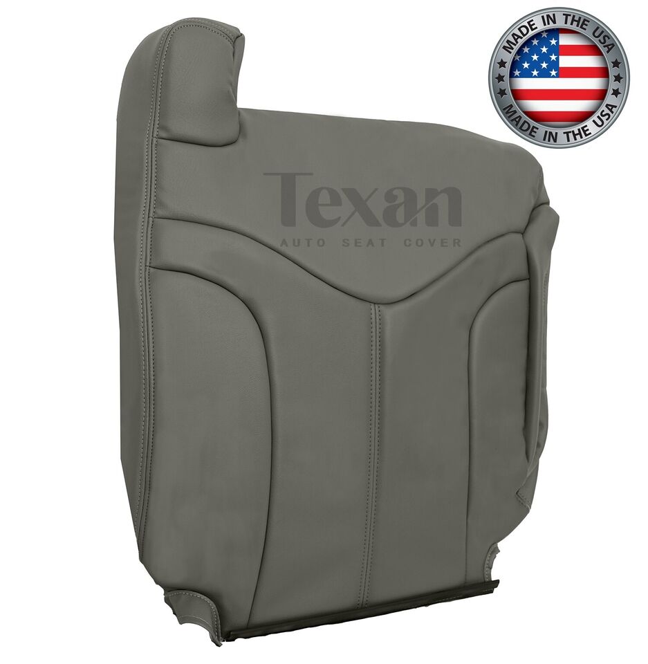 Fits 2000, 2001. 2002 GMC Yukon XL, SLT, SLE Passenger Side Lean Back Synthetic Leather Seat Replacement Cover Gray