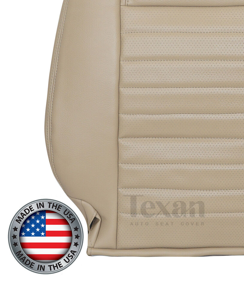 2005 to 2009 Ford Mustang GT V8 Passenger Side Lean Back Perforated Leather Replacement Seat Cover Tan