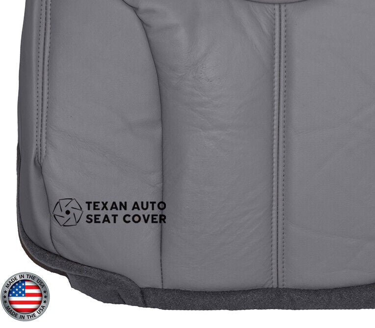 Fits 2000, 2001. 2002 GMC Yukon XL, SLT, SLE Passenger Side Bottom Synthetic Leather Seat Replacement Cover Gray