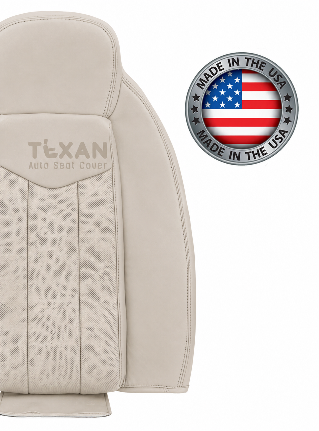 Fits 2004-2009 Cadillac XLR Convertible Passenger Backrest PERFORATED Leather Replacement Seat Cover Shale