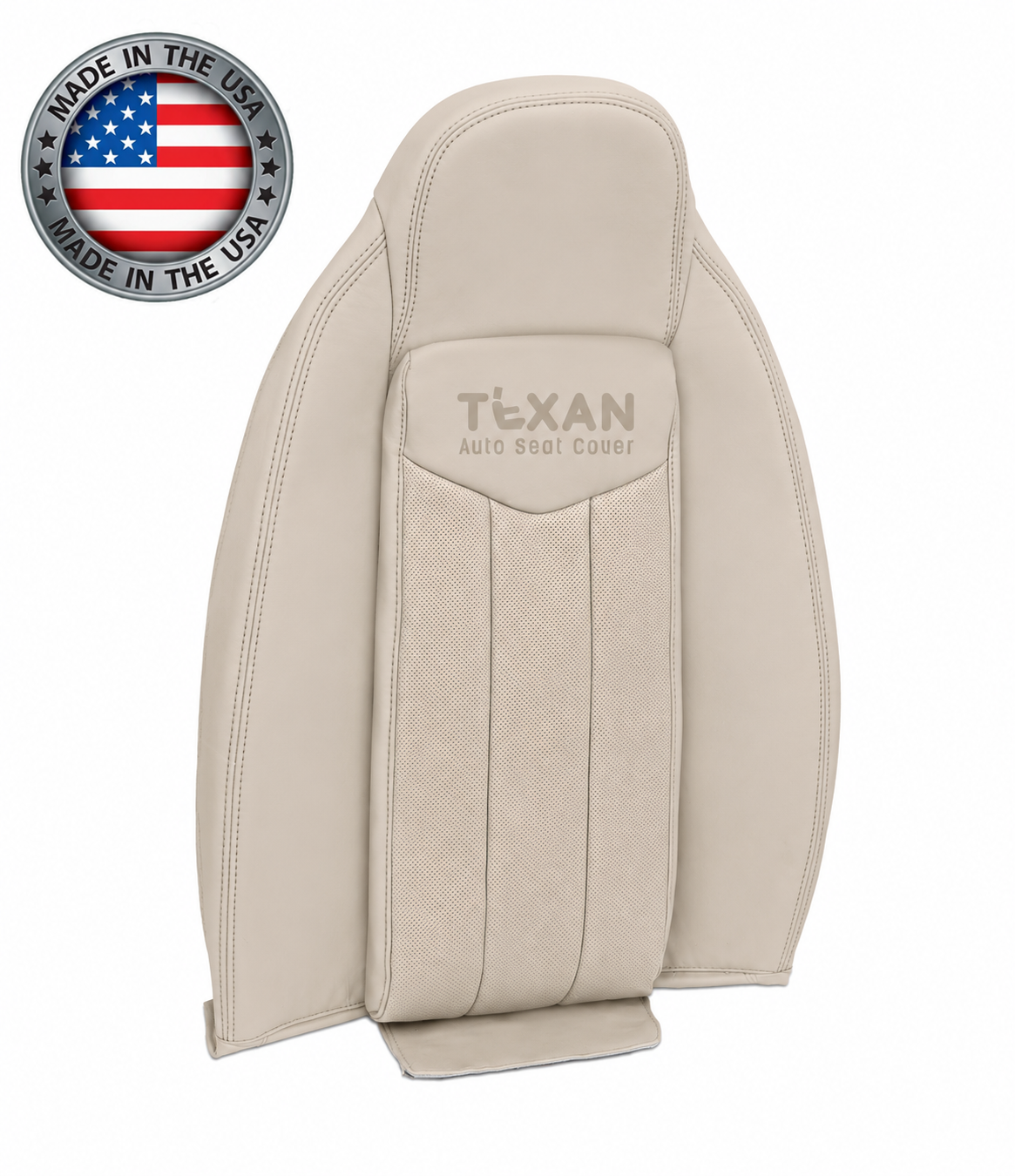 Fits 2004-2009 Cadillac XLR Convertible Passenger Backrest PERFORATED Leather Replacement Seat Cover Shale
