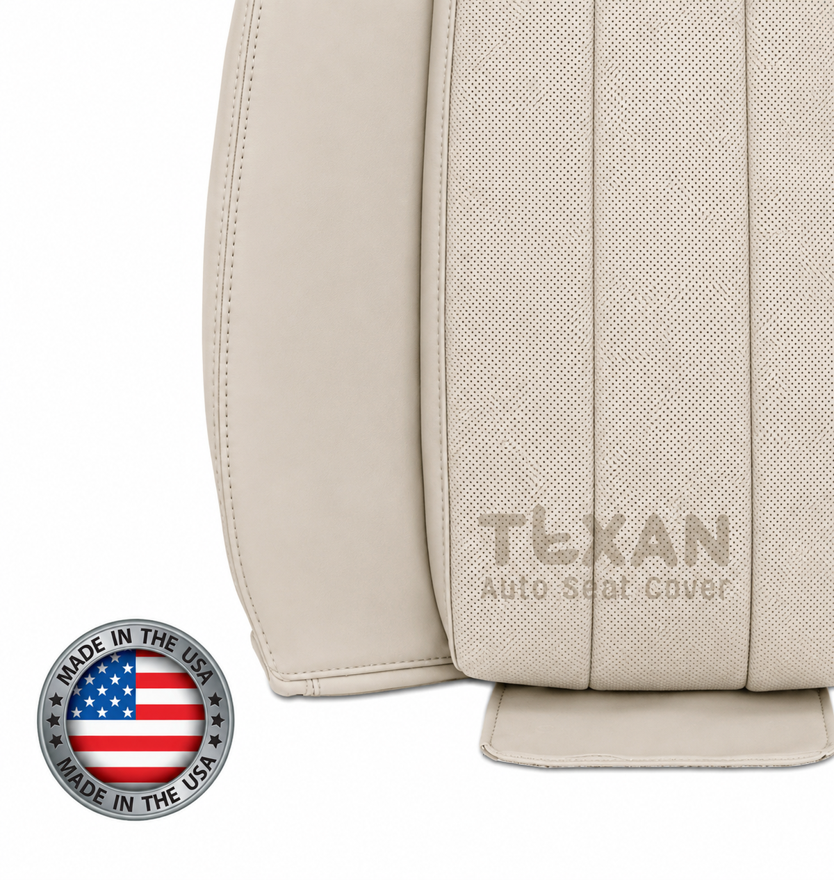 Fits 2004-2009 Cadillac XLR Convertible Passenger Backrest PERFORATED Leather Replacement Seat Cover Shale