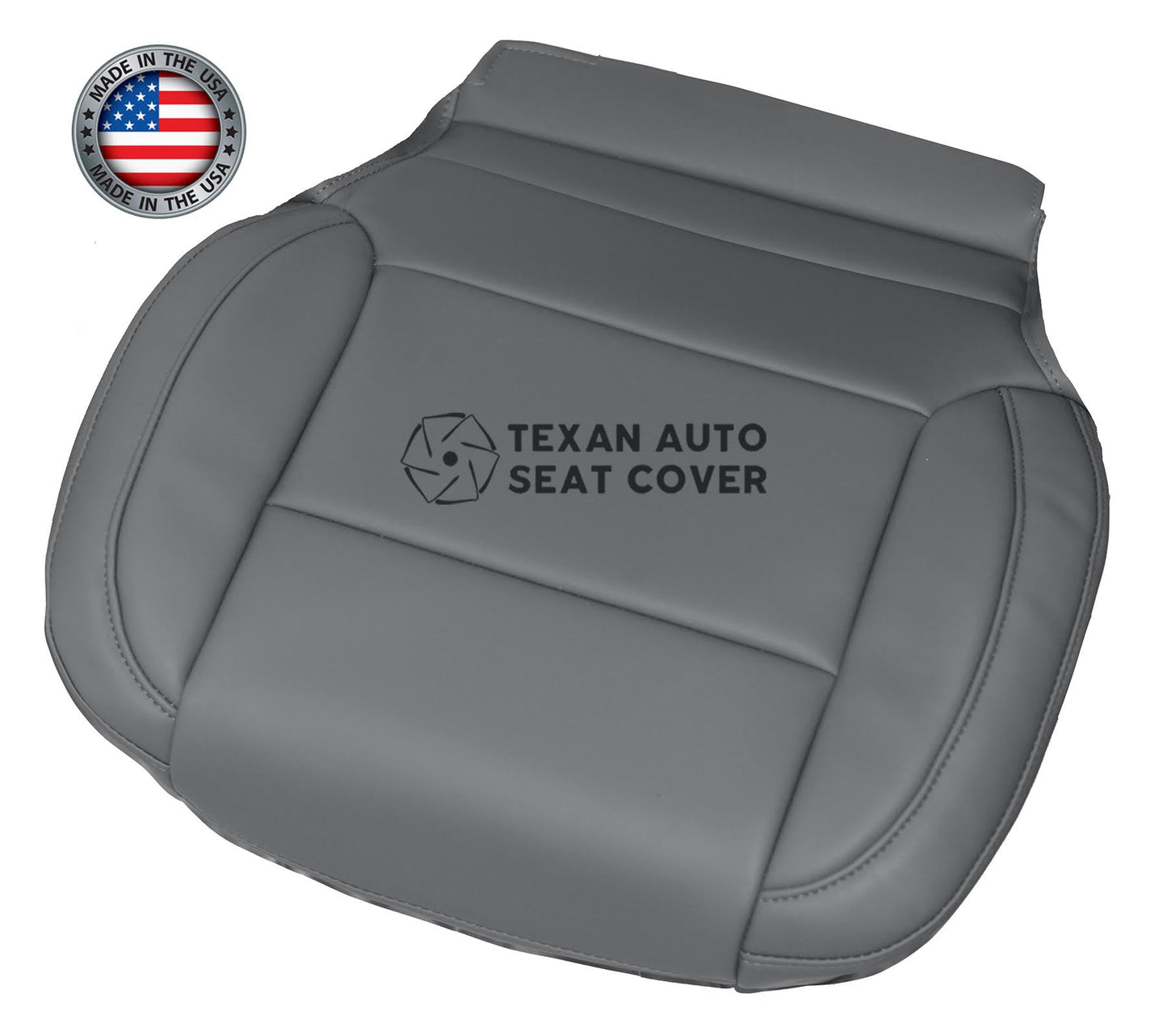 2014 to 2019 Chevy Silverado Passenger Side Bottom Leather Replacement Seat Cover Gray
