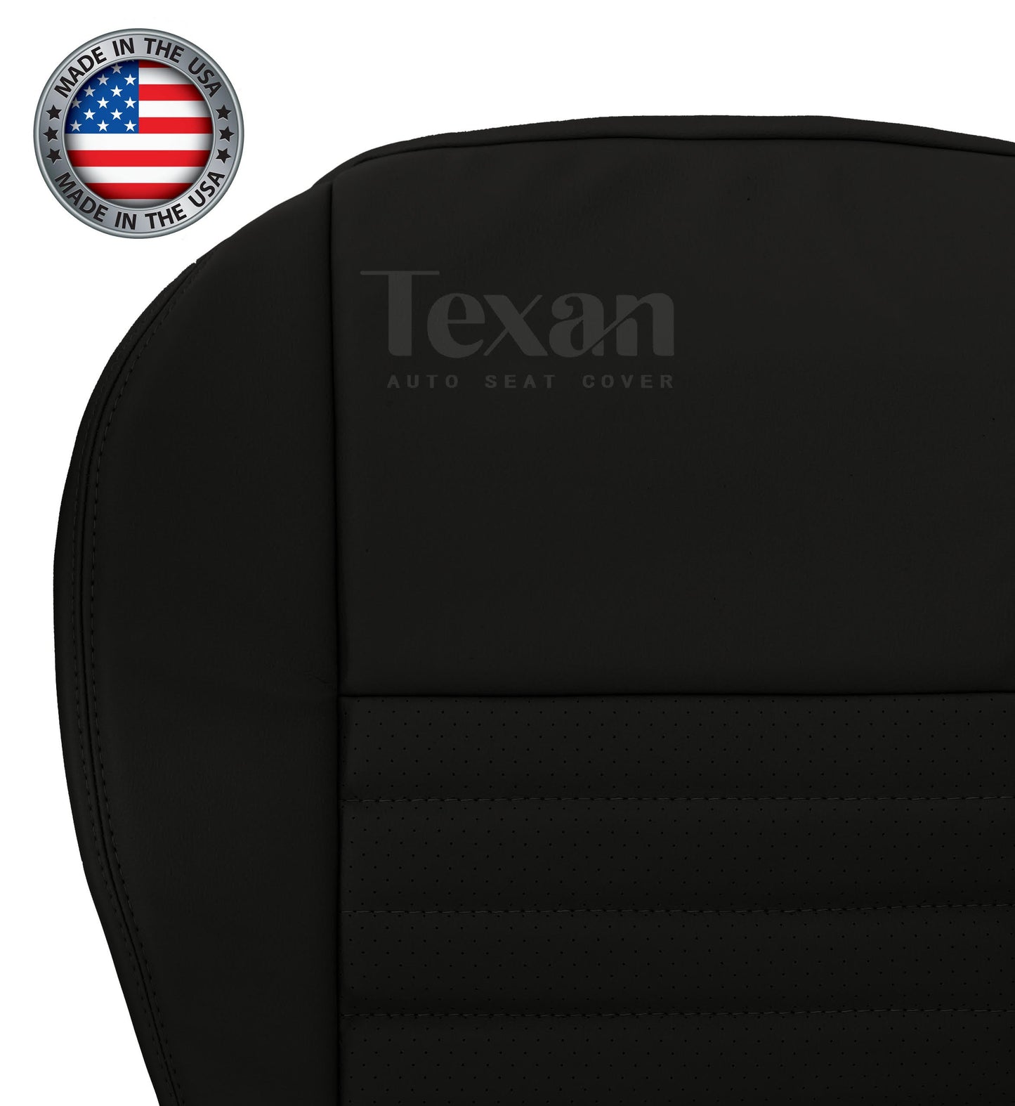 1999 to 2004 Ford Mustang V8 GT Passenger Side Bottom Perforated Synthetic Leather Replacement Seat Cover Black