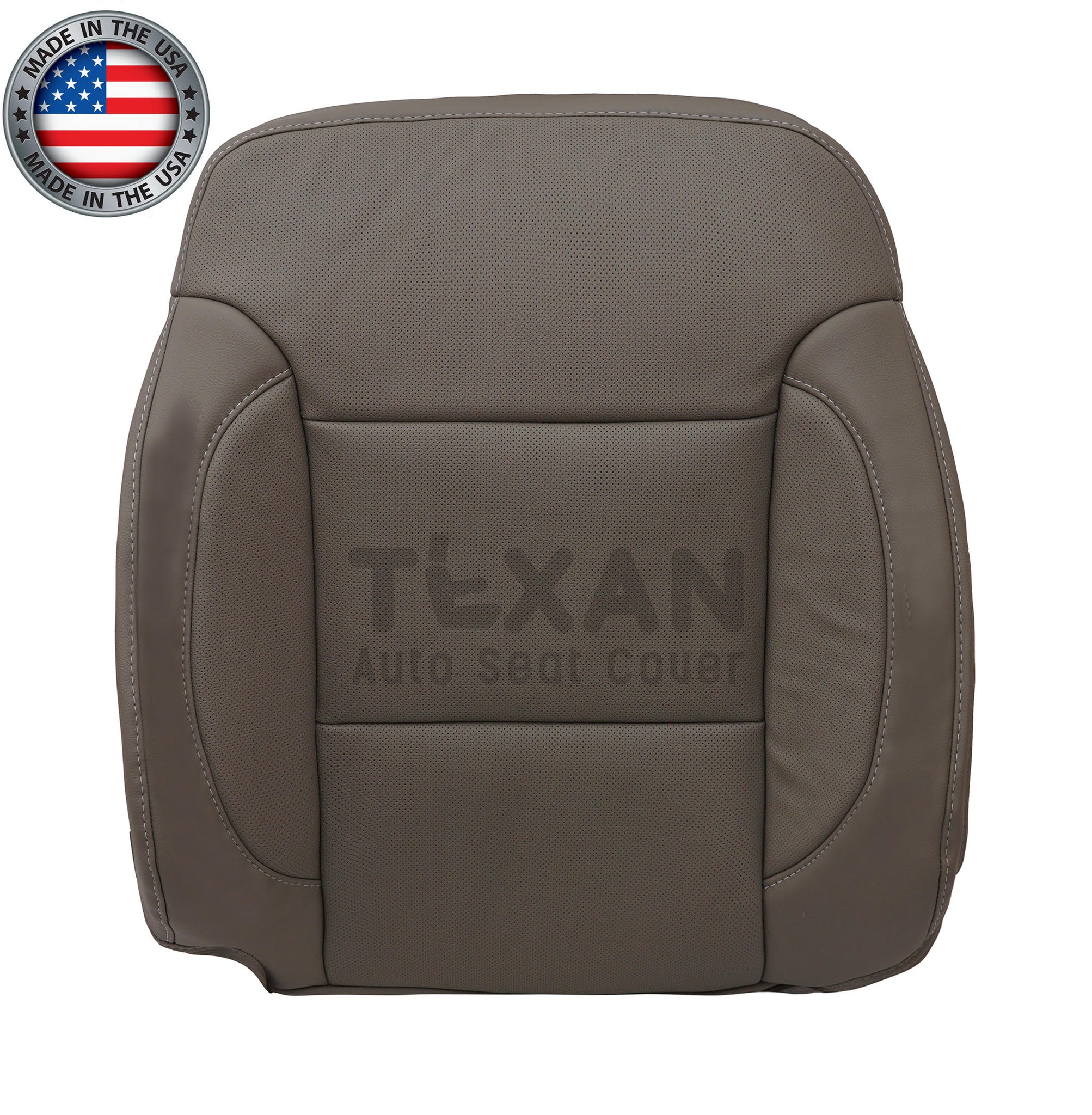 Fits 2014, 2015, 2016, 2017, 2018 GMC Yukon, Yukon XL Passenger Side Lean Back Perforated Synthetic Leather  Replacement Seat Cover Tan