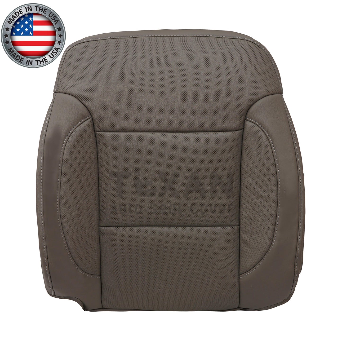 Fits 2014, 2015, 2016, 2017, 2018 GMC Yukon, Yukon XL Driver Side Lean Back Perforated Leather  Replacement Seat Cover Tan