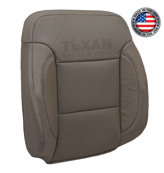 Fits 2014, 2015, 2016, 2017, 2018 GMC Yukon, Yukon XL Passenger Side Lean Back Perforated Synthetic Leather  Replacement Seat Cover Tan