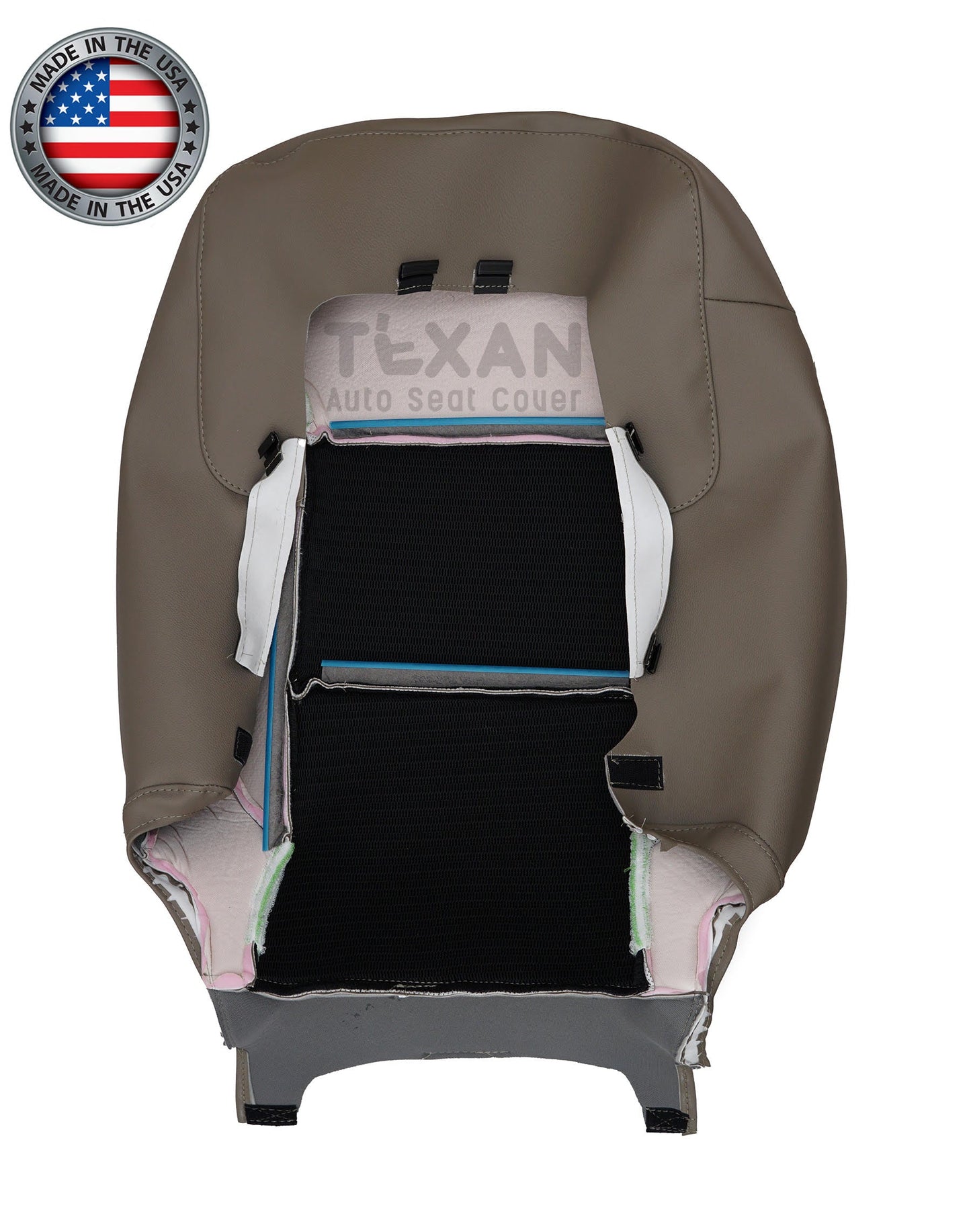 Fits 2014, 2015, 2016, 2017, 2018, 2019 GMC Sierra Driver Side Lean Back Perforated Synthetic Leather  Replacement Seat Cover Tan