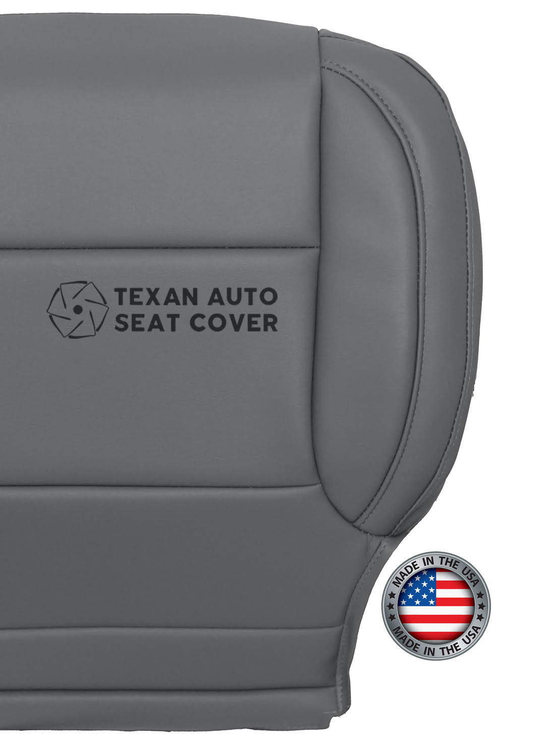2014 to 2019 Chevy Silverado Passenger Side Bottom Synthetic Leather Replacement Seat Cover Gray