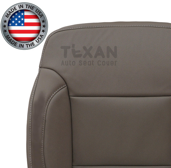 Fits 2014, 2015, 2016, 2017, 2018 GMC Yukon, Yukon XL Passenger Side Lean Back Perforated Synthetic Leather  Replacement Seat Cover Tan