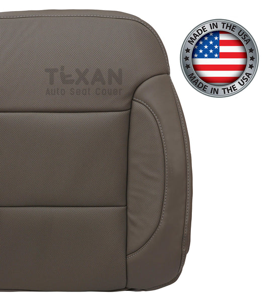 Fits 2014, 2015, 2016, 2017, 2018, 2019 GMC Sierra Driver Side Lean Back Perforated Leather  Replacement Seat Cover Tan