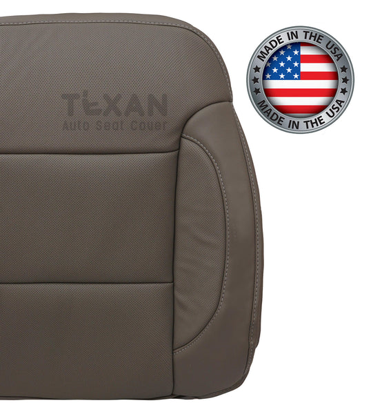 Fits 2014, 2015, 2016, 2017, 2018, 2019 GMC Sierra Passenger ide Lean Back Perforated Leather  Replacement Seat Cover Tan