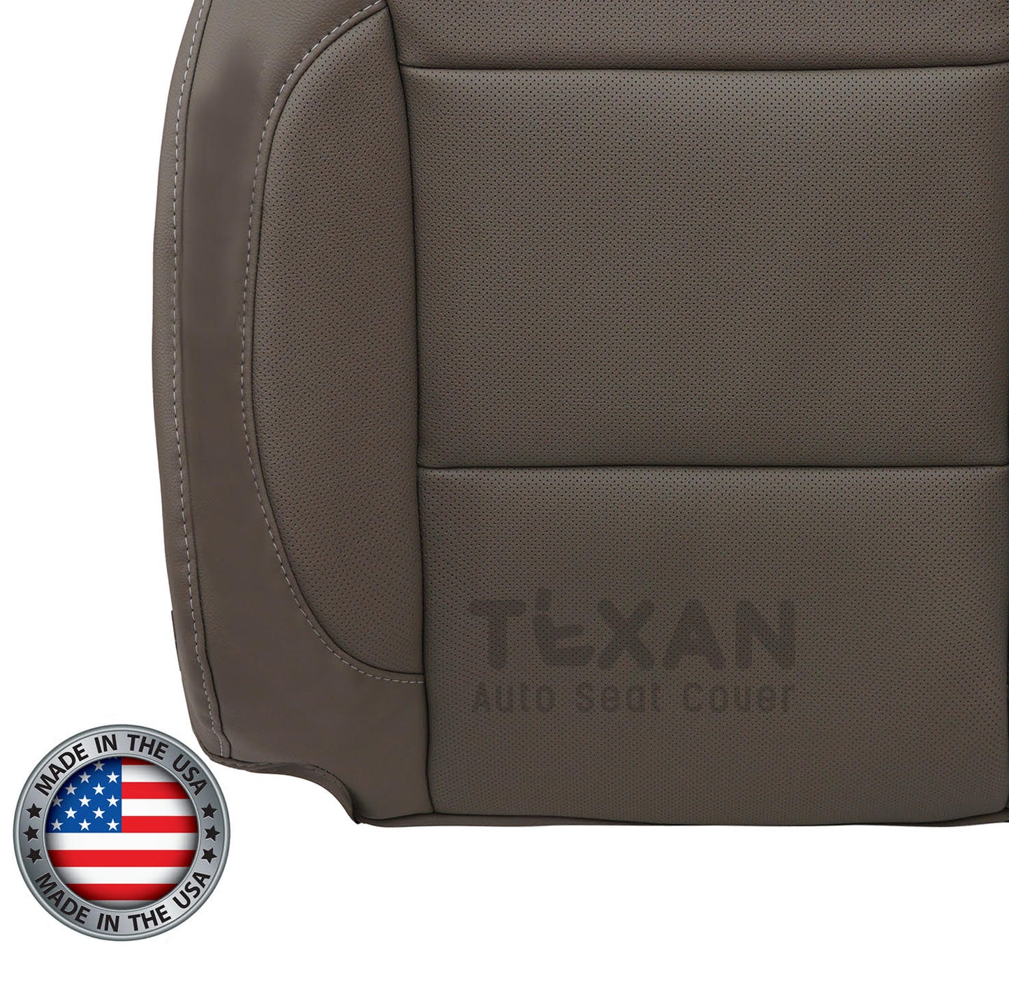 Fits 2014, 2015, 2016, 2017, 2018 GMC Yukon, Yukon XL Driver Side Lean Back Perforated Leather  Replacement Seat Cover Tan