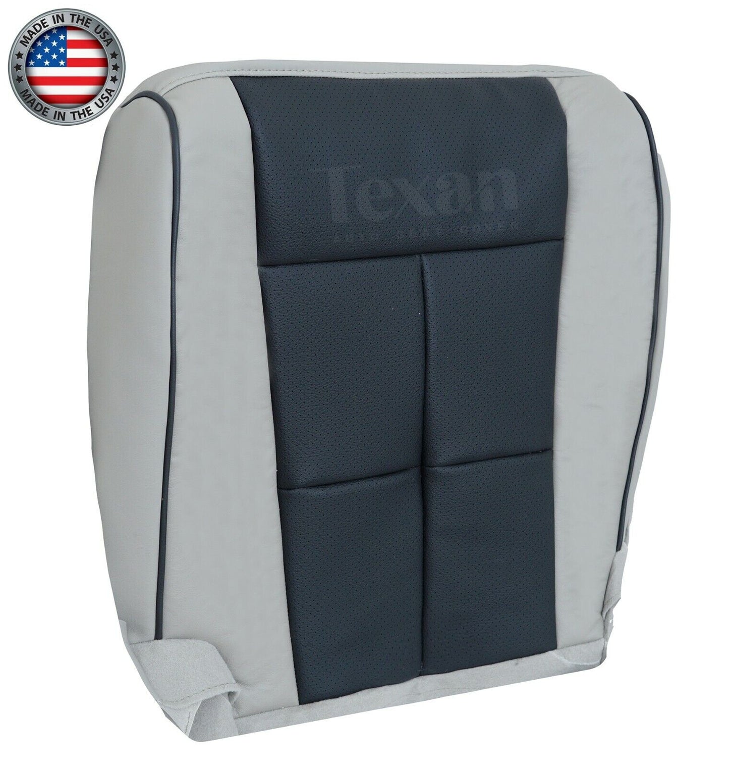 Fits 2007, 2008, 2009, 2010, 2011, 2012, 2013, 2014 Lincoln Navigator Driver Side Bottom Perforated Leather Seat Cover Gray/Black