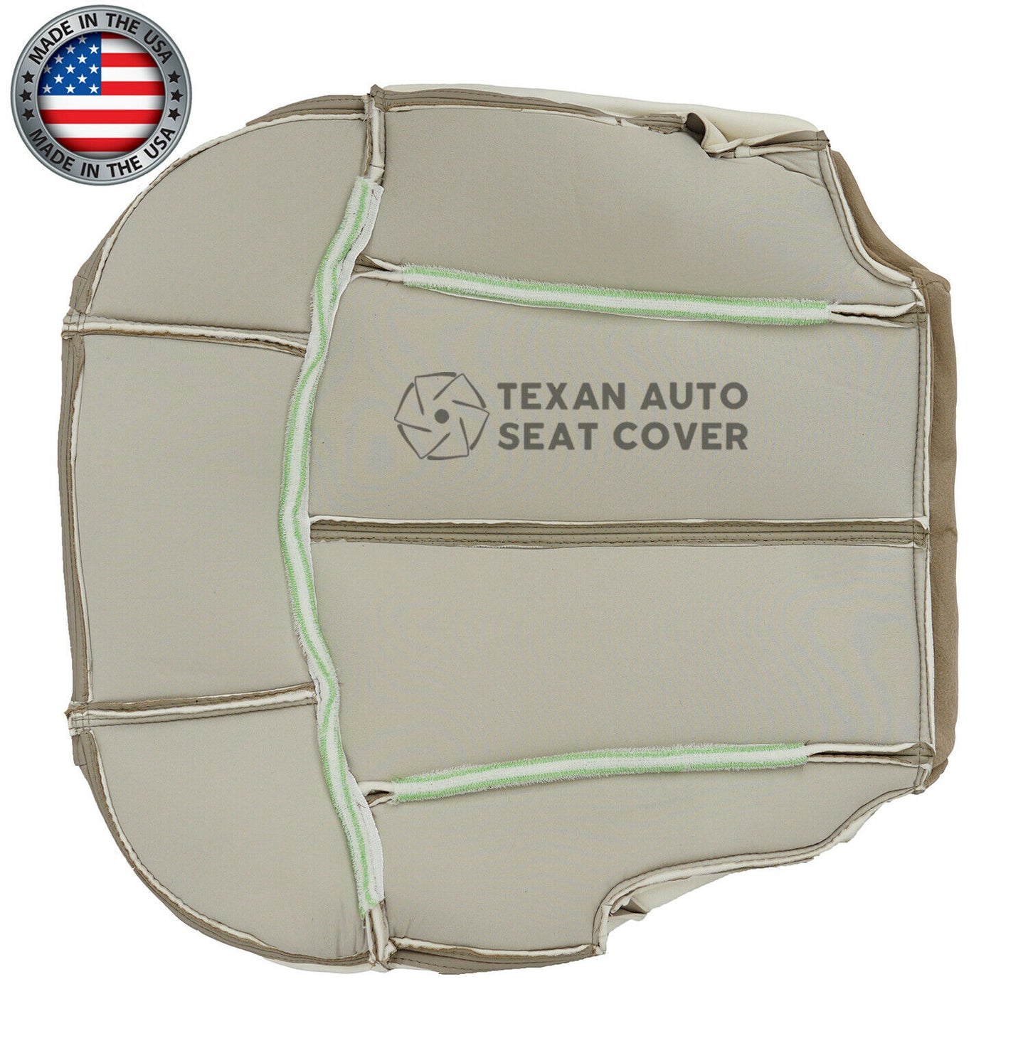 2002 Cadillac Escalade EXT Passenger Bottom Perforated Leather Replacement Seat Cover Shale