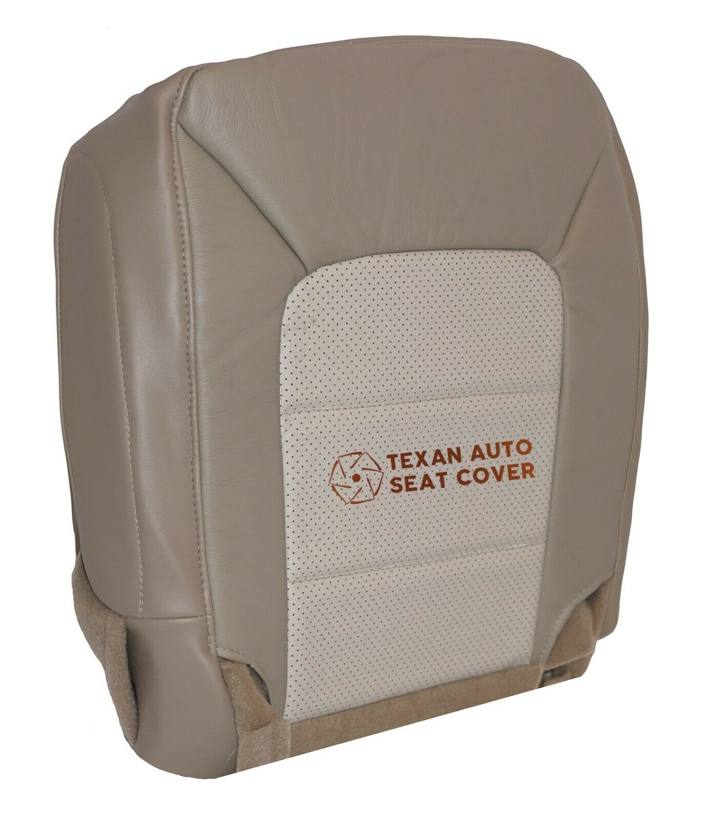 2003 to 2006 Ford Expedition Eddie Bauer Driver Bottom Perforated Vinyl Seat Cover 2tone Tan