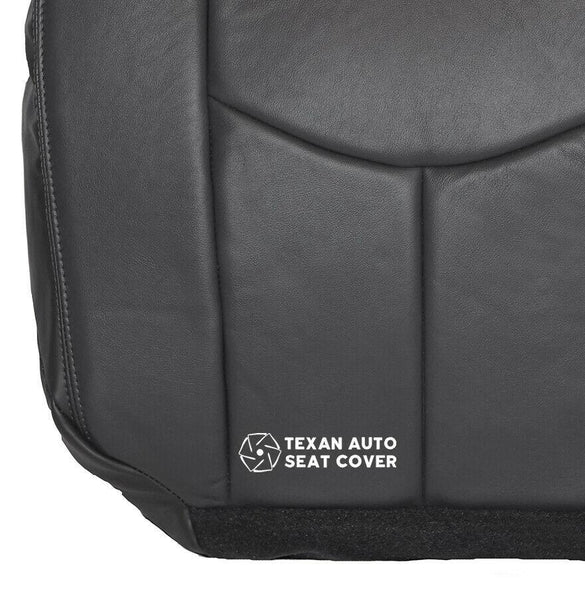 2003 to 2007 Chevy Silverado Driver Side Bottom Synthetic Leather Seat Cover Dark Gray