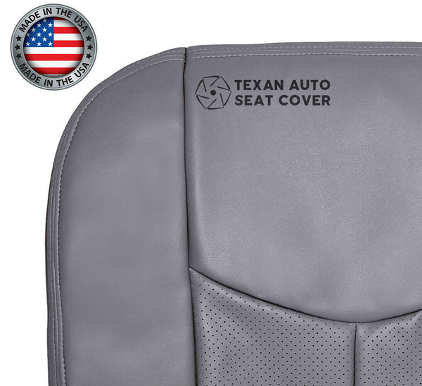 2003, 2004, 2005, 2006 Cadillac Escalade ESV, EXT, 2WD 4X4 AWD Driver Side Bottom Perforated Leather Replacement Seat Cover Gray