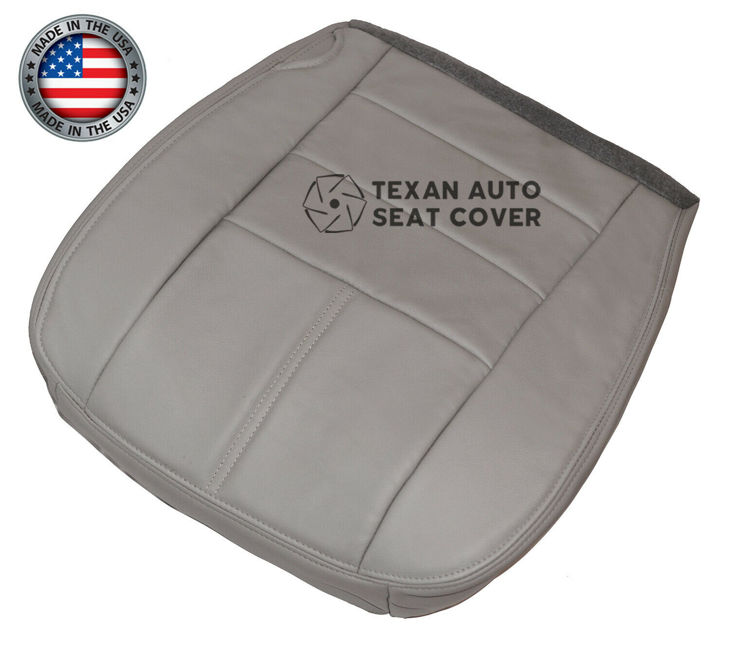 2008, 2009, 2010 Ford F250-F350-F450-F550 Lariat, XLT with Leather Driver Bottom Synthetic Leather Seat Cover Gray