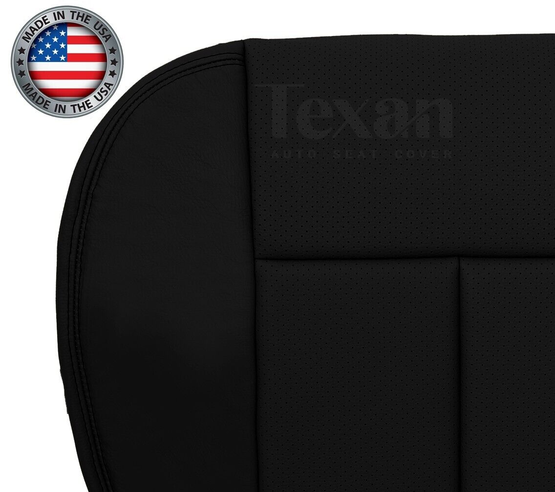 2009 to 2014 Ford F150 Lariat Passenger Bottom Perforated Synthetic Leather Seat Cover Black