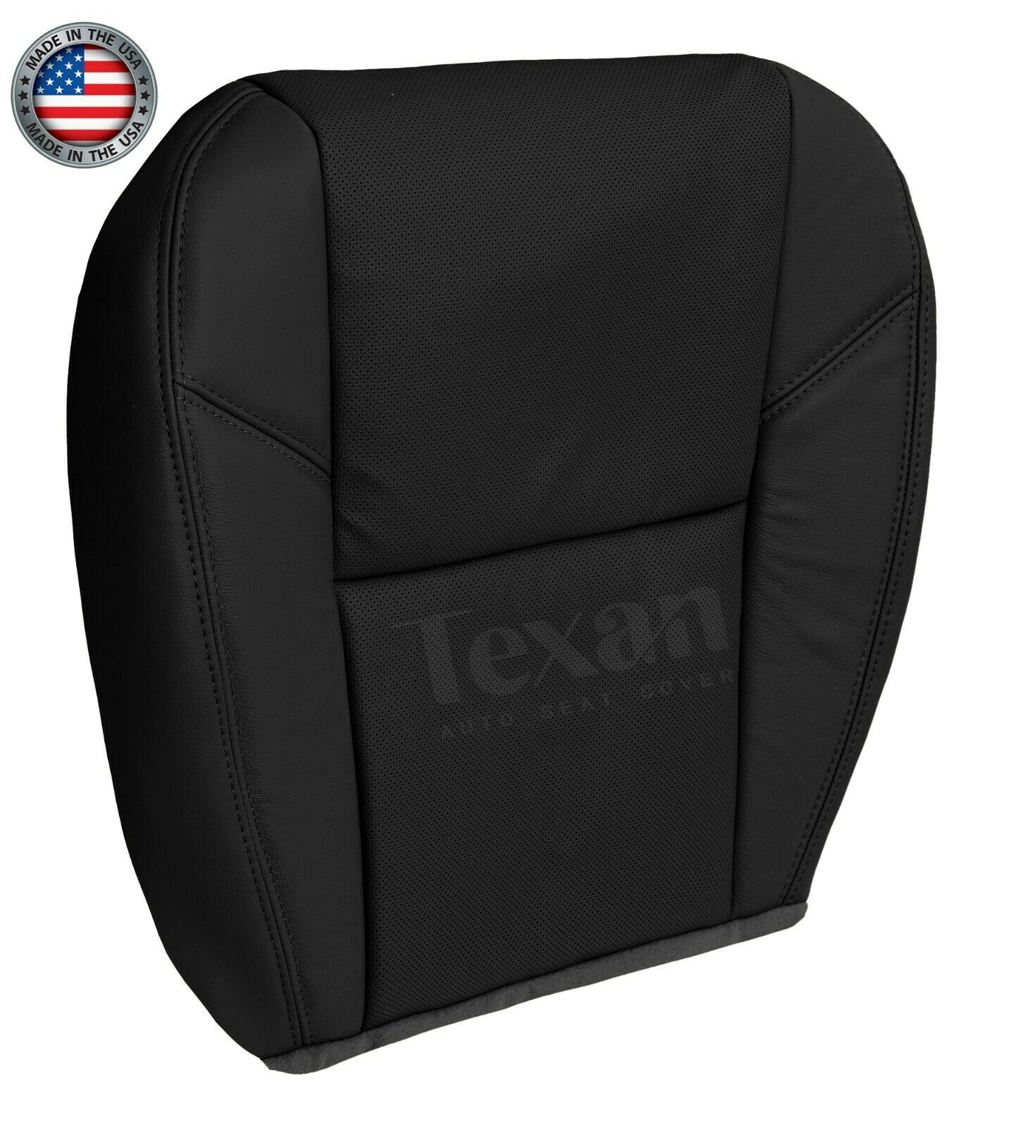 2012 to 2014 Chevy Silverado Passenger Bottom Leather Perforated Seat Cover Black