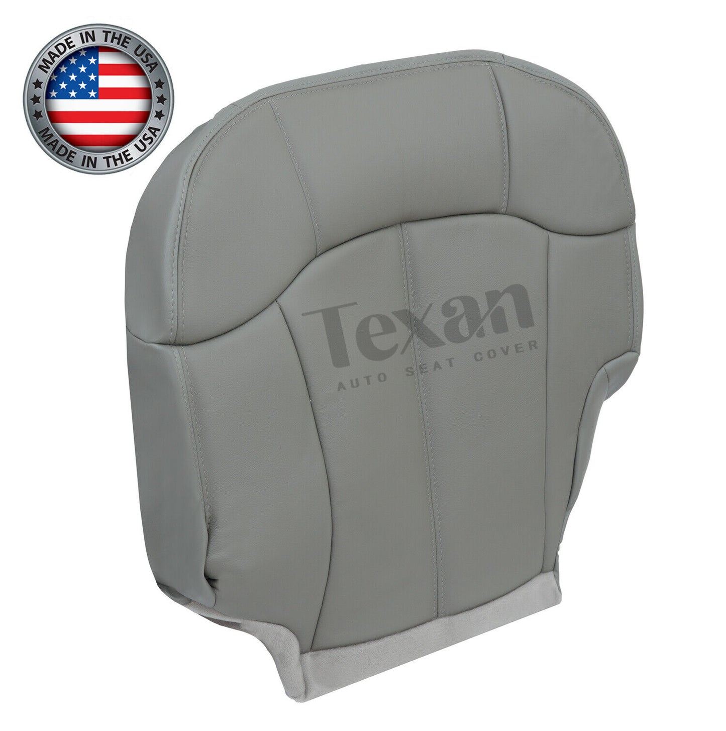 1999 to 2002 GMC Sierra Passenger Side Bottom Leather Replacement Seat Cover Gray