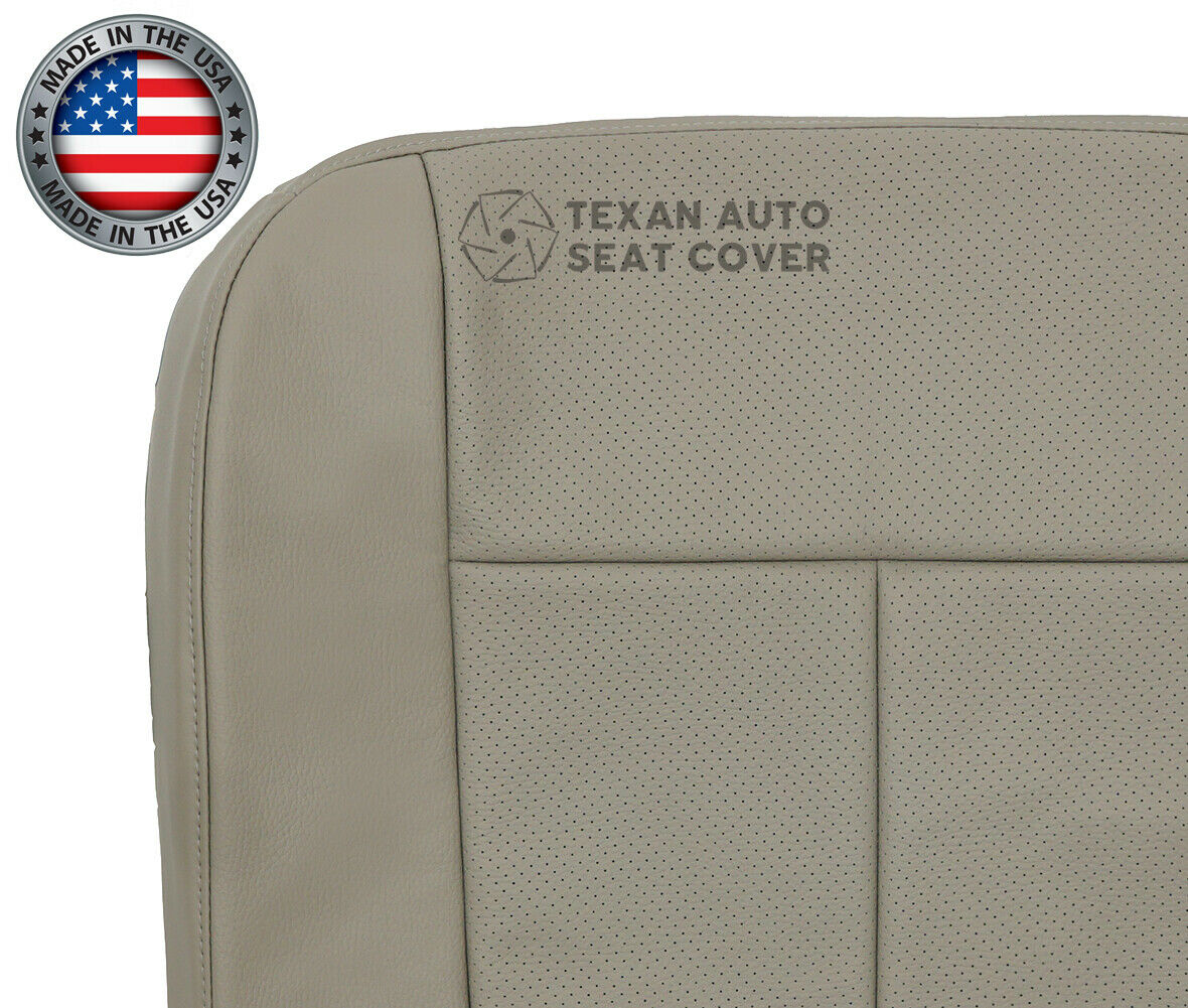 2007 to 2014 Ford Expedition Passenger Side Bottom Perforated Leather Replacement Seat Cover Gray
