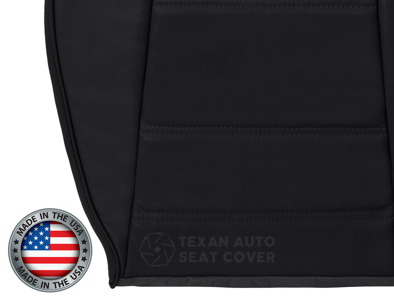 1999, 2000, 2001, 2002, 2003, 2004 Ford Mustang V6 Passenger Side Bottom Leather Replacement Seat Cover Black