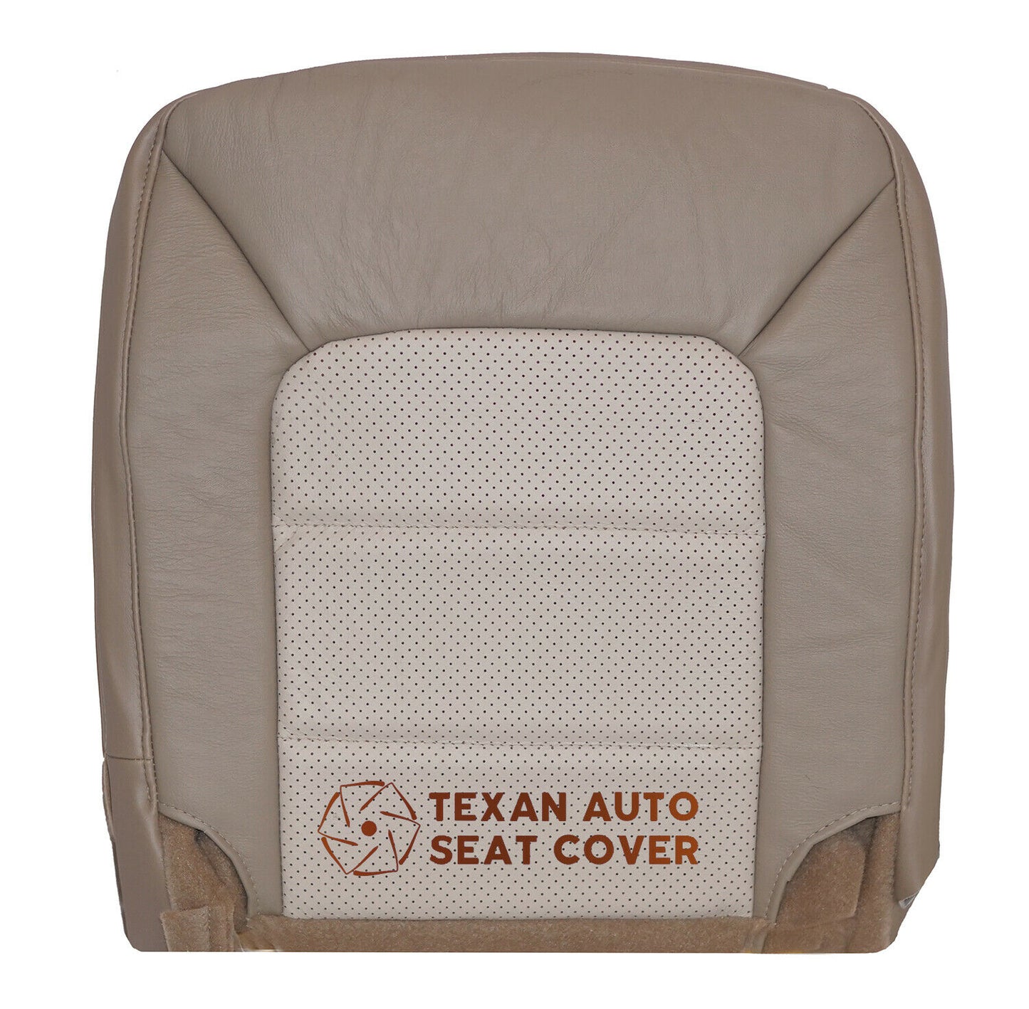 2003 to 2006 Ford Expedition Eddie Bauer Driver Side Bottom Perforated Leather Replacement  Seat Cover 2tone Tan