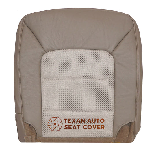 2003 to 2006 Ford Expedition Eddie Bauer Driver Side Bottom Perforated Leather Replacement  Seat Cover 2tone Tan