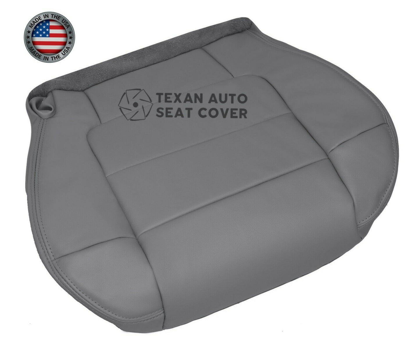 2001, 2002 Ford F150 Lariat Single Cab , Super Crew, Crew Cab Driver Bottom Synthetic Leather Seat Cover Gray