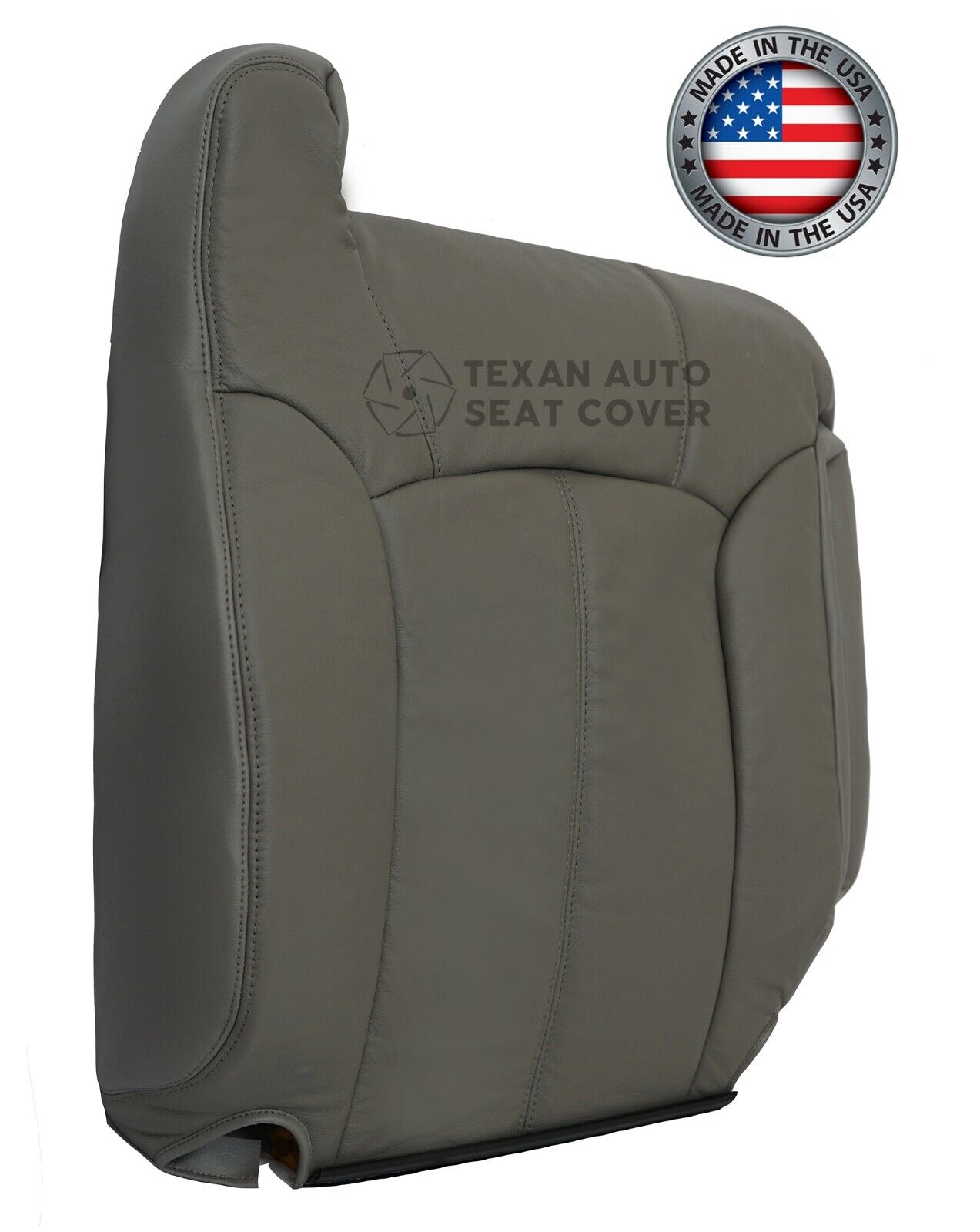 1999 to 2002 GMC Sierra Passenger Lean Back Synthetic Leather Seat Cover Gray